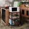 3-Tier Rolling Utility Cart with Storage - Multifunctional Brown Metal & Wood Cart on Wheels for Kitchen, Bathroom, Office, Bar (16.5"L x 12.6"W x 24.4"H, 170 lb Capacity)